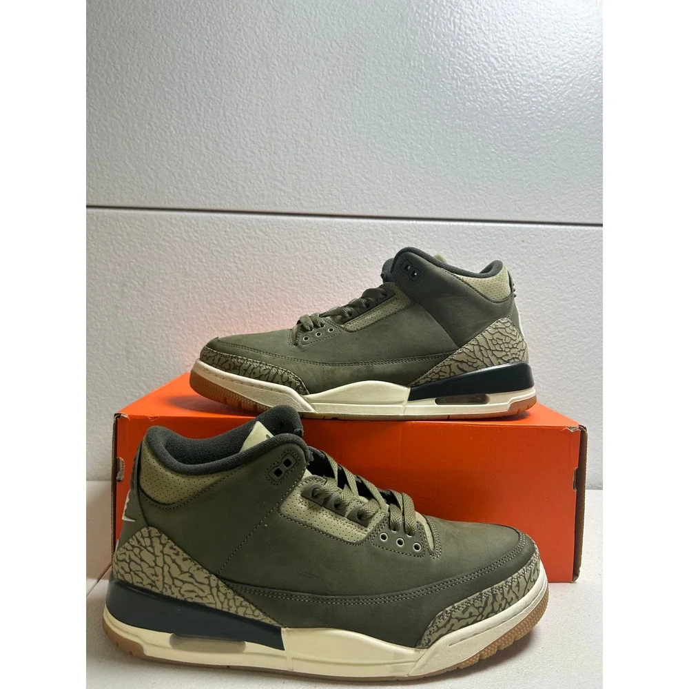 Nike Air Jordan 3 Retro Patchwork Camo Dark Hazel Olive 11.5m #2787